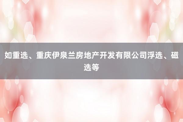 如重选、重庆伊泉兰房地产开发有限公司浮选、磁选等